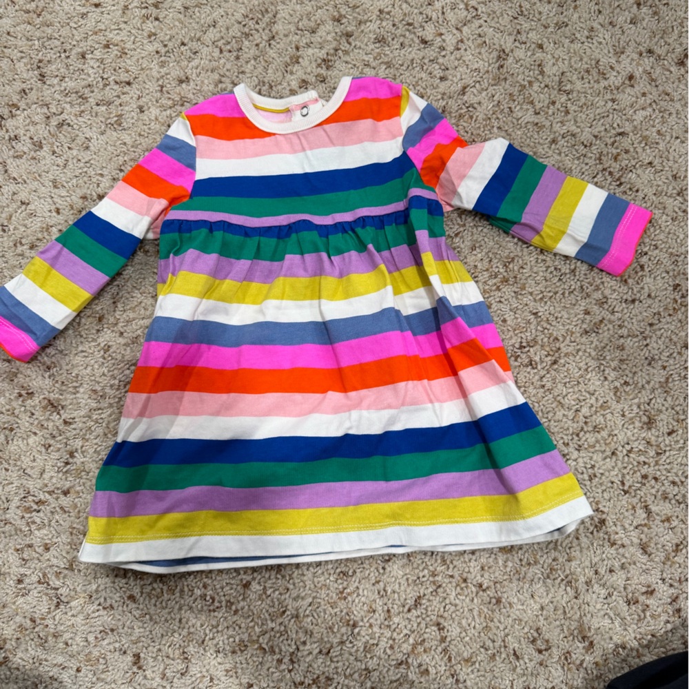Multicolor Striped Long Sleeve Dress